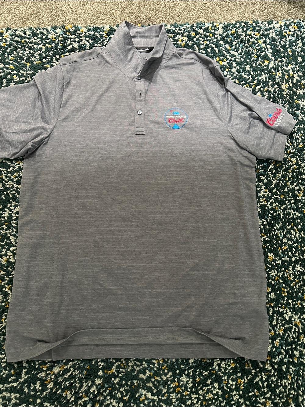 Men's Heather Gray Polo with Subtle Chest Logo